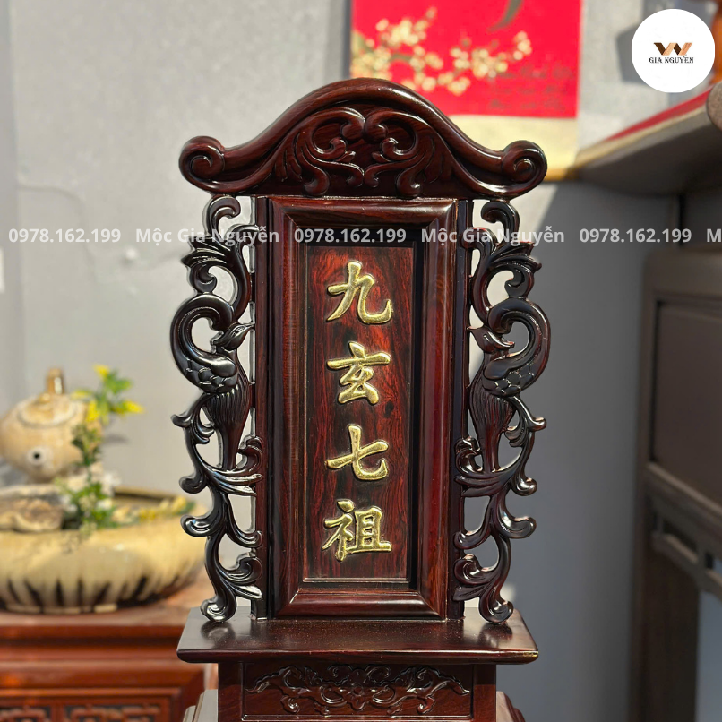 Bài Vị Cửu Huyền Thất Tổ Gỗ Trắc 48cm BV99