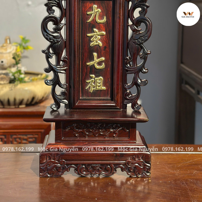 Bài Vị Cửu Huyền Thất Tổ Gỗ Trắc 48cm BV99