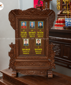 Bài Vị Thế Hệ Gắn Ảnh Gỗ Hương BA23