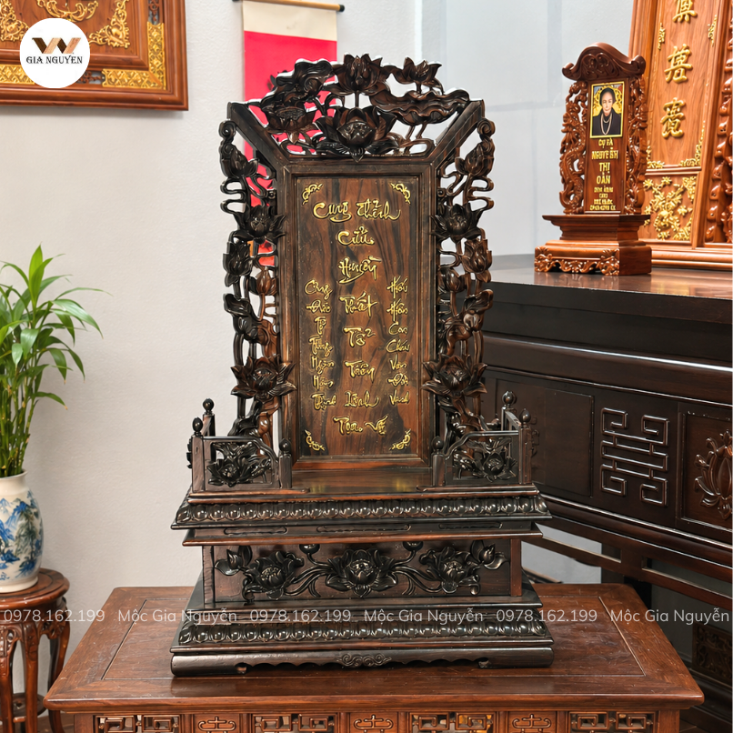 Bài Vị Cửu Huyền Thất Tổ Gỗ Mun BA26
