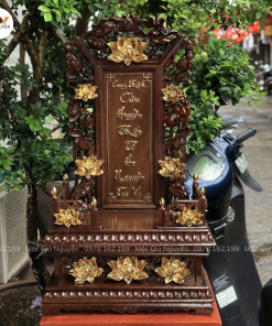Sen Vị Cửu Huyền Thất Tổ Gỗ Hương Đá 69cm BA25