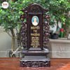 Bài Vị Sen Gắn Ảnh Gỗ Hương Màu Mận Chín 48x23cm BA49