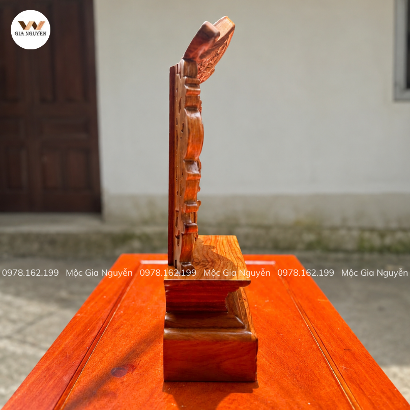 Bài Vị Song Long Gắn Ảnh Gỗ Hương Màu Trần 41x23cm BA50 - Ảnh 4