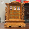 Bài Vị Thế Hệ Song Long Gắn Ảnh Men Đức 3 Người Gỗ Hương Lào 48x37x13cm BA53