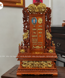 Long Vị Gỗ Hương Đá Gắn Ảnh Ngang 40cm Cao 69cm Sâu 20cm BA27