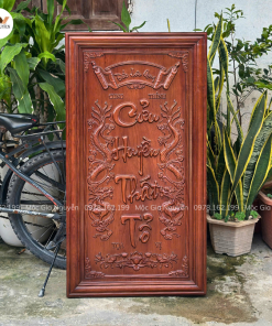 Tranh Cửu Huyền Thất Tổ Gỗ Hương Đá 108cm TC07