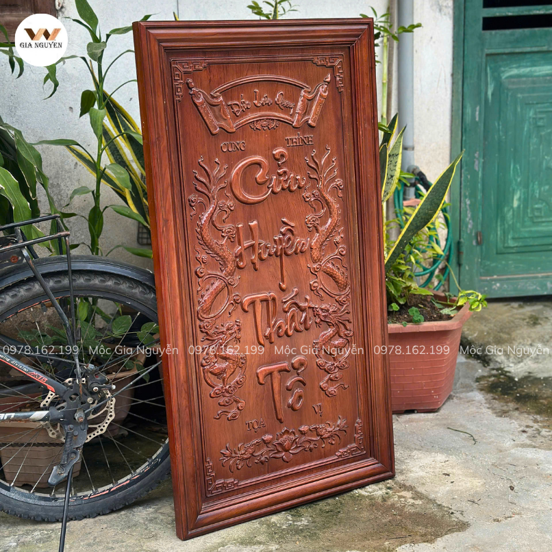 Tranh Cửu Huyền Thất Tổ Gỗ Hương Đá 108cm