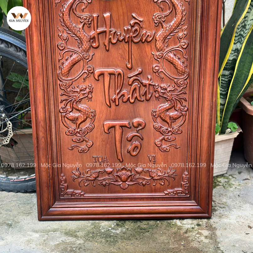 Tranh Cửu Huyền Thất Tổ Gỗ Hương Đá 108cm