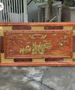 Tranh Mừng Thọ Ông Bà Gỗ Hương Đá 67x127 TC08