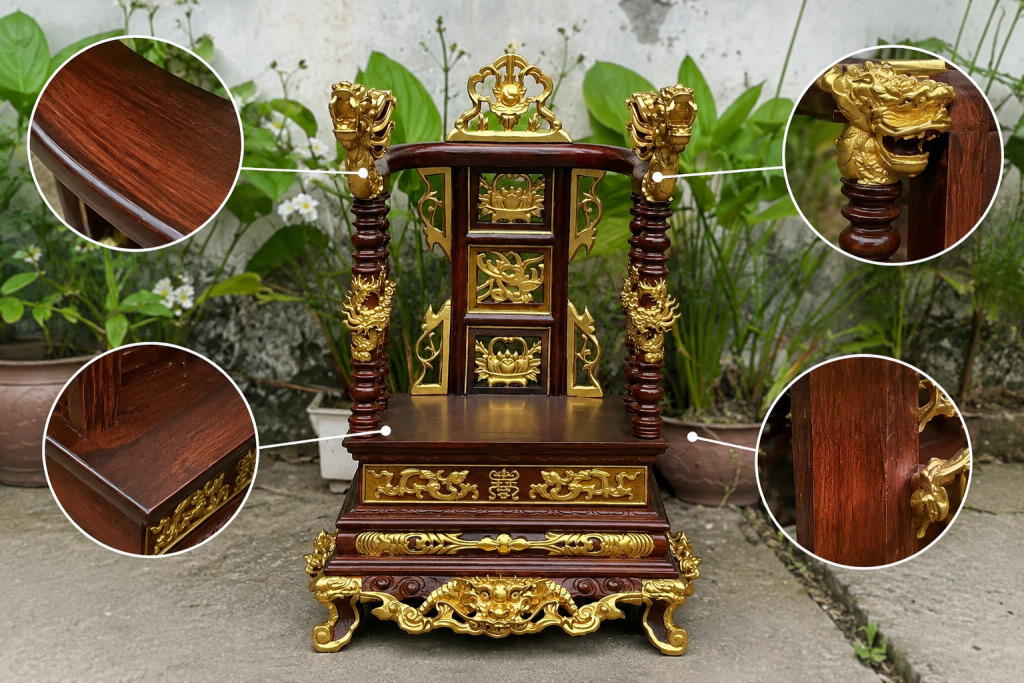 Ngai thờ cũ gỗ hương dát vàng