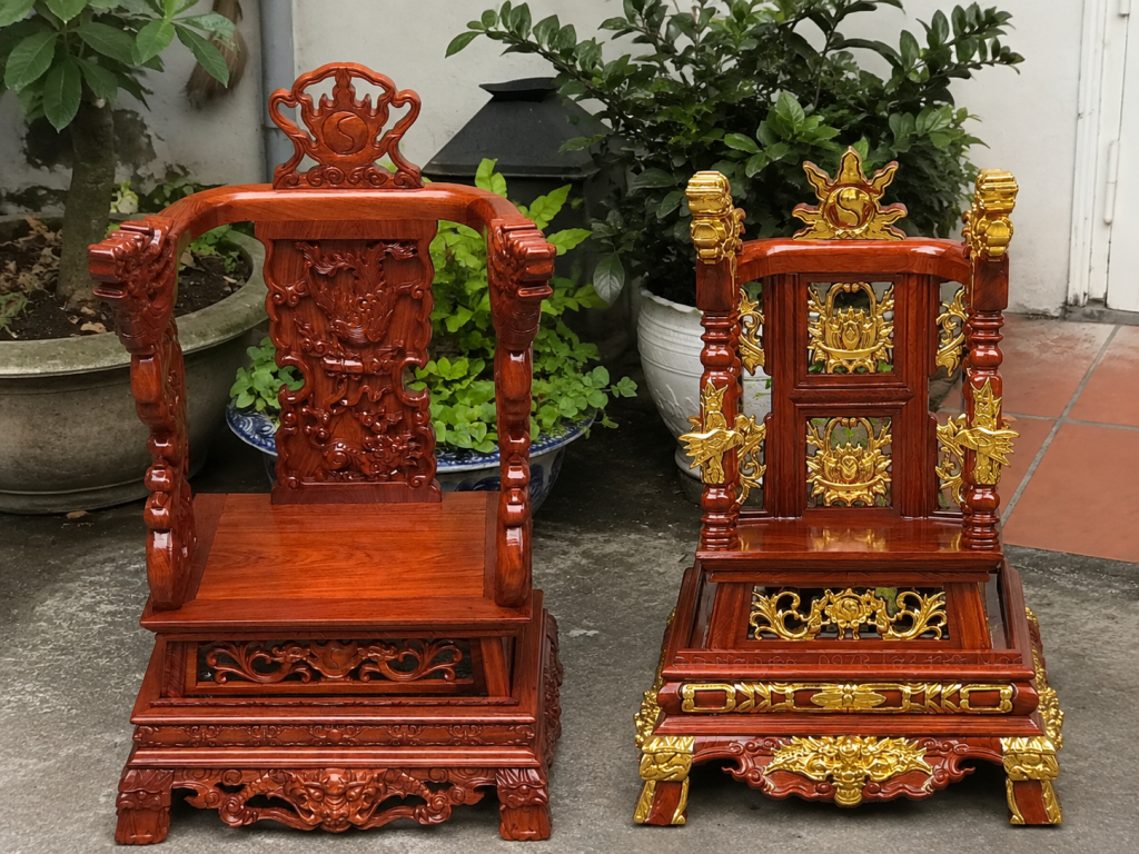 So sánh dáng ngai thờ và ỷ thờ