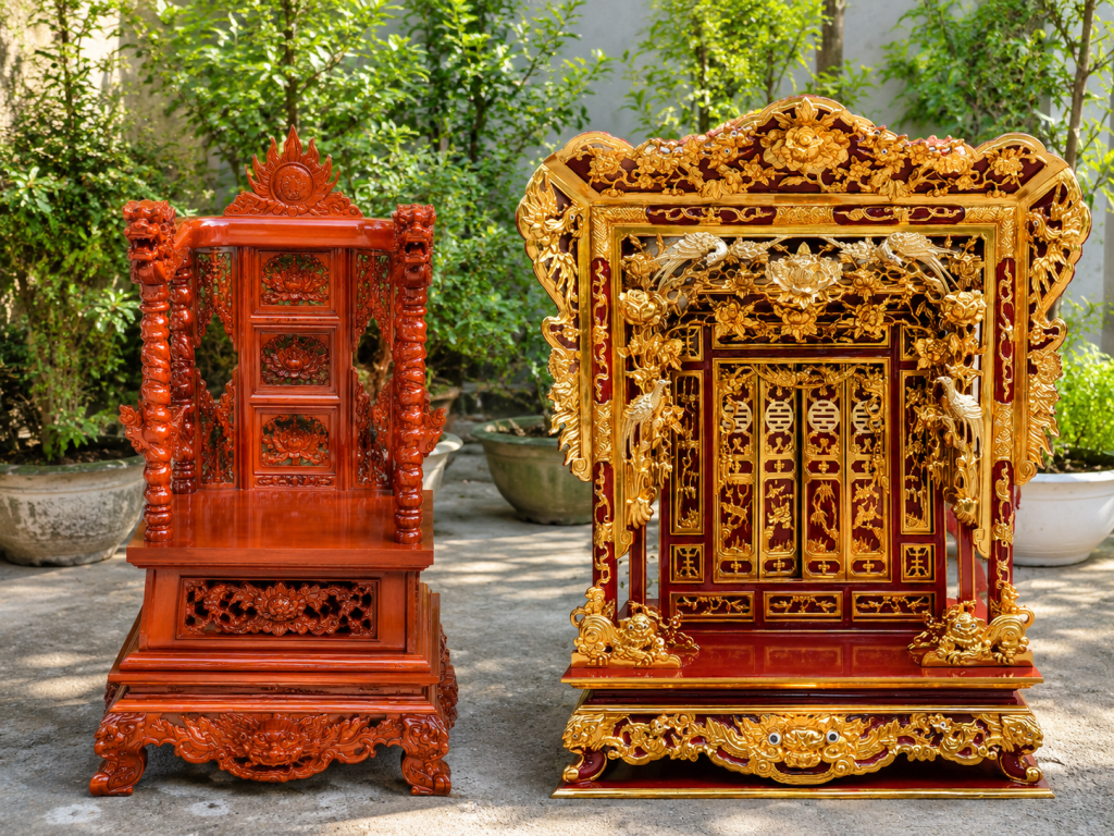Phân biệt ngai thờ khám thờ