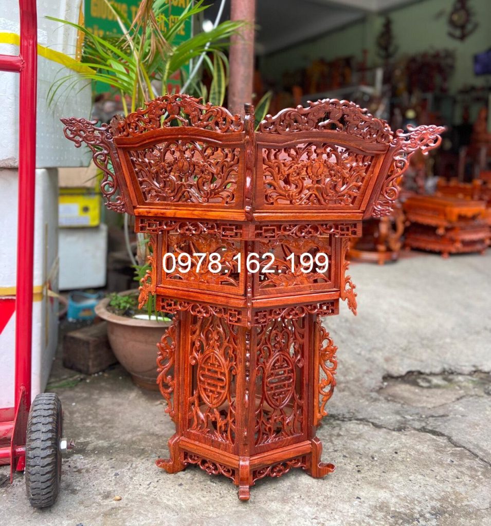 Đèn lồng gỗ hương Lào cỡ lớn 1,2m