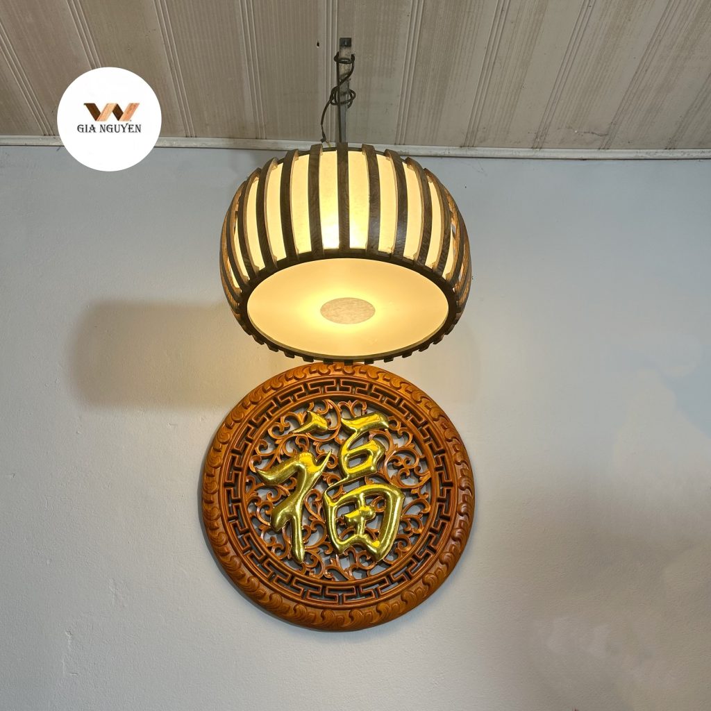 Hệ thống móc và dây treo đèn lồng gỗ thả trần