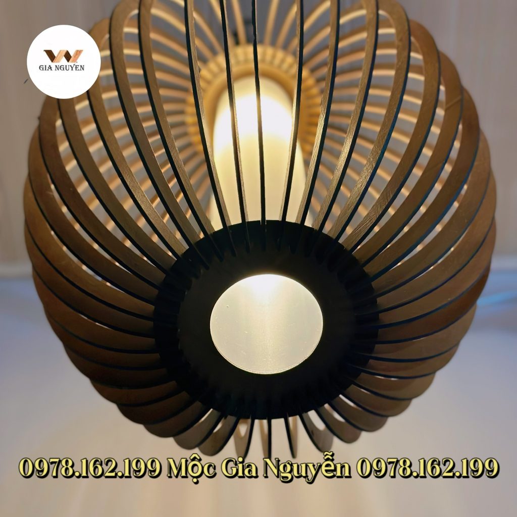 Đèn lồng thả trần gỗ Sồi cao cấp